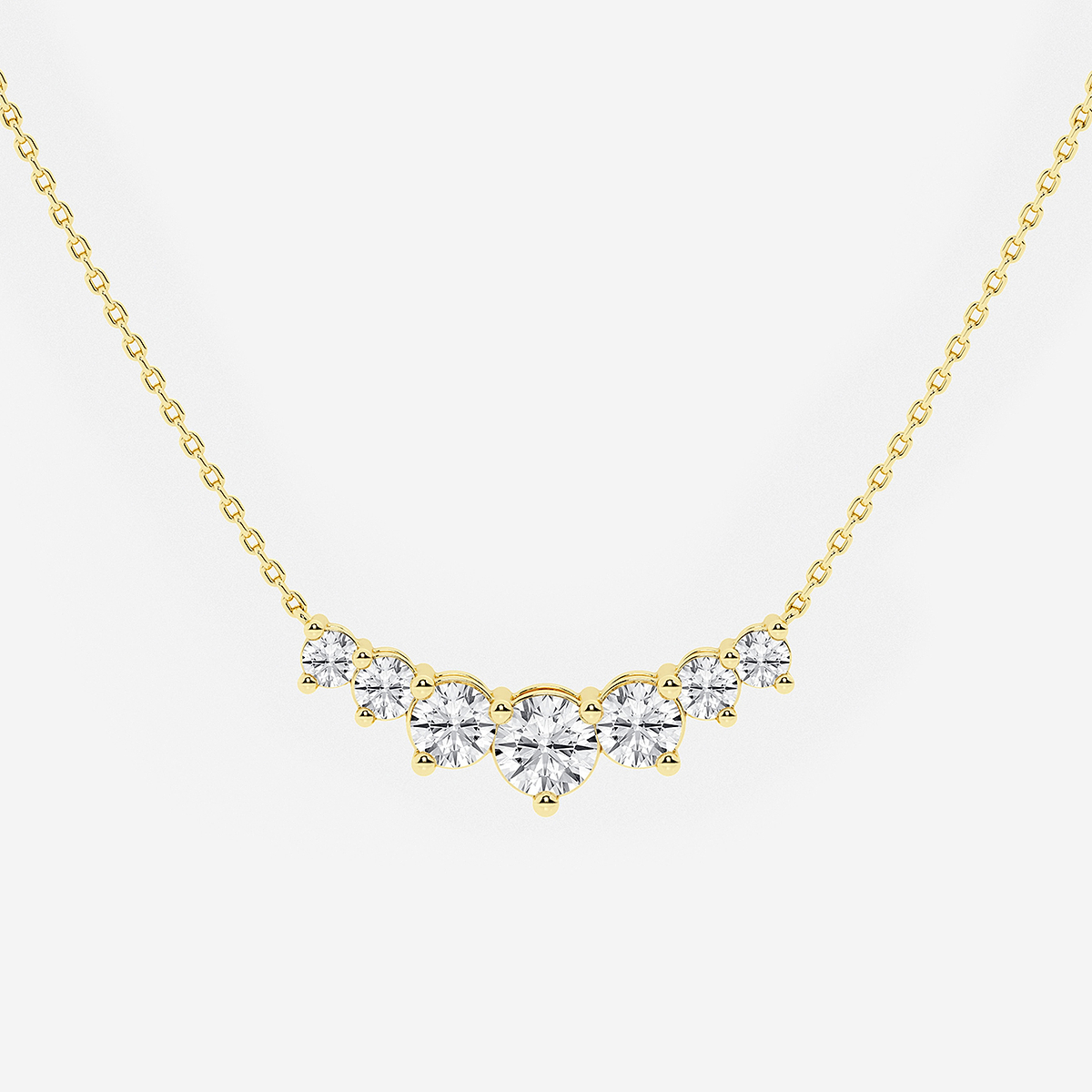 Additional Image 1 for  1 1/2 ctw Round Lab Grown Diamond Seven Stone Demi Eternity Necklace